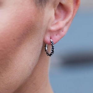 Kleine Bubble Sterling Silber Creolen, granulierte Schmuckstücke, Creolen mit Granulation