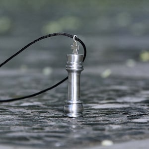 Personalized King Chess Piece Necklace, Recycled Sterling Silver Engraved King Pendant, Chess Jewelry, Unisex Jewelry for Christmas