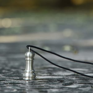 Personalized Chess Piece, Pawn Necklace, Recycled Sterling Silver, Engraved Pendant