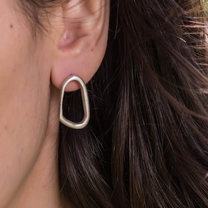 Sterling Silver Carabiner Earrings: Modern Rock Climbing Studs