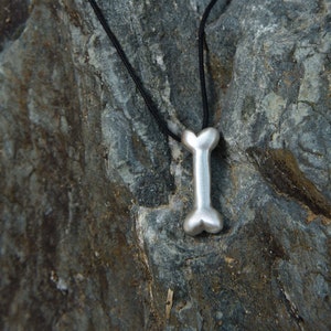 Dog Bone Necklace, Silver Pendant, Gift for Animal Lovers