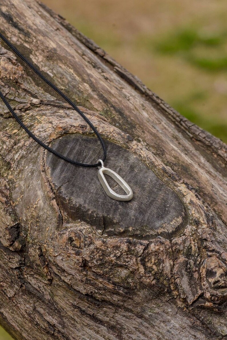 Minimalist Small Carabiner Necklace, Recycled Sterling Silver Rock Climbing Jewelry Sterling silver