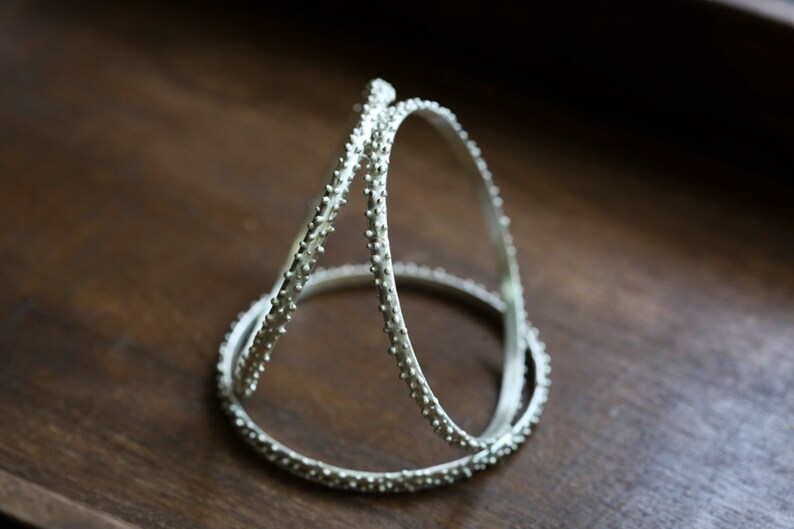 Bubble Sterling Silver Bracelet. Set Of Three