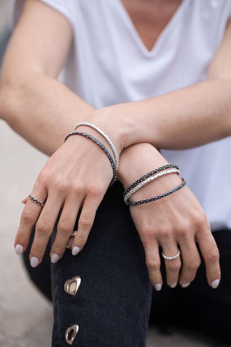 Bubble Sterling Silver Bracelet. Set Of Three