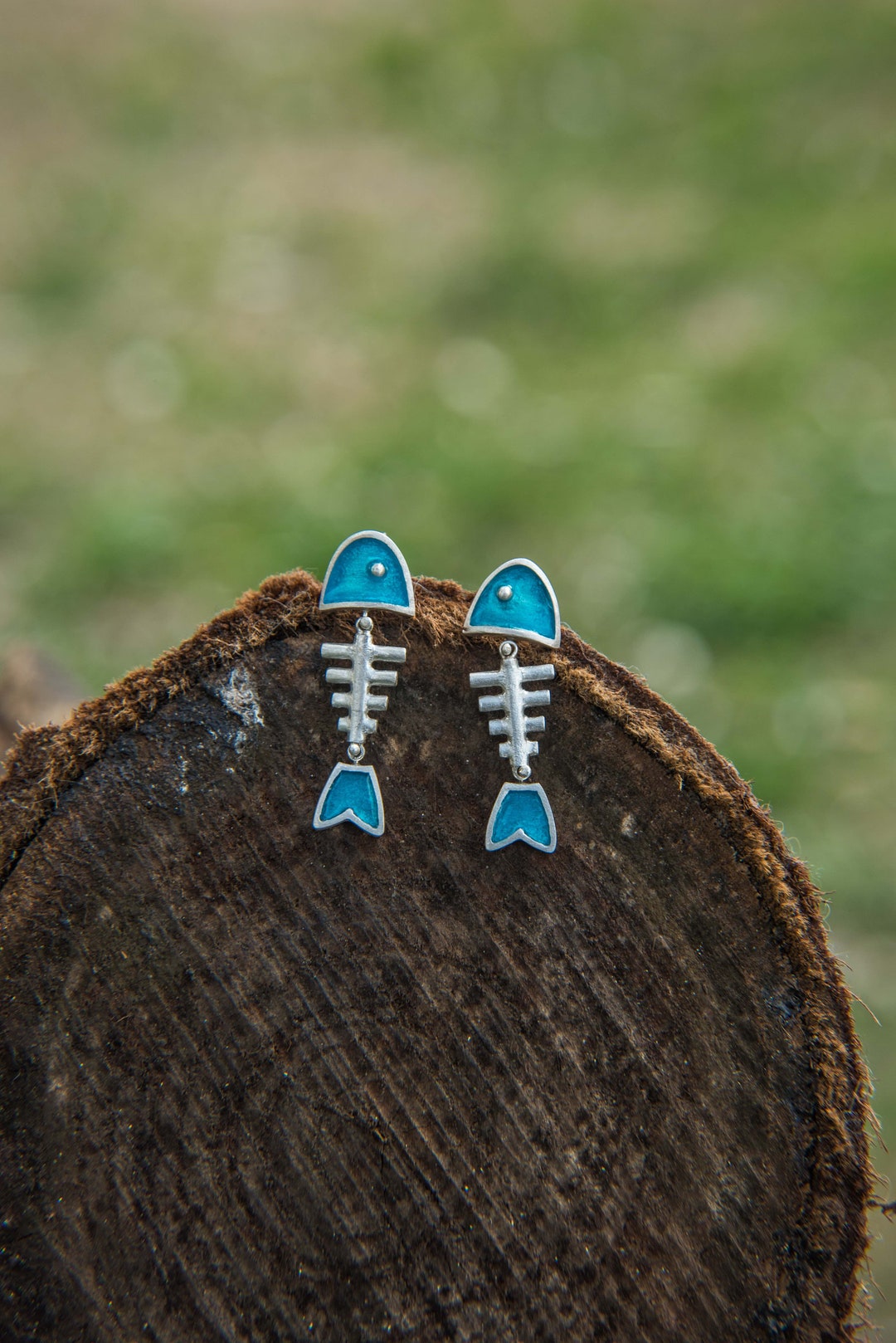 Fish Stud Earrings Sterling Silver Animal Earrings Moving Etsy