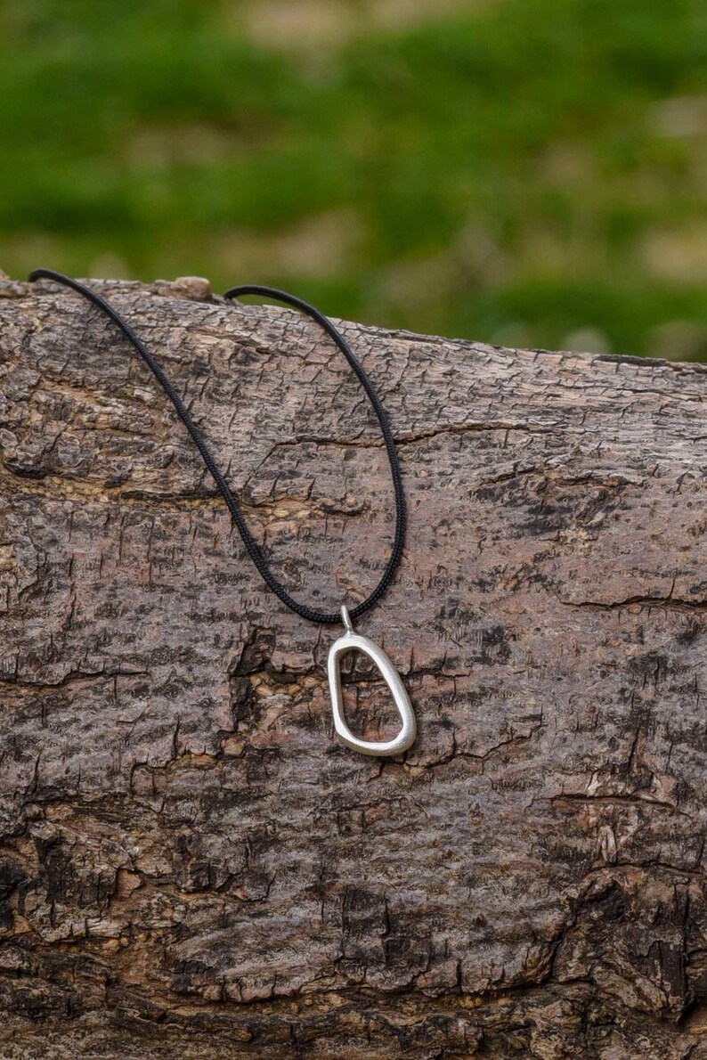 Minimalist Small Carabiner Necklace, Recycled Sterling Silver Rock Climbing Jewelry image 3