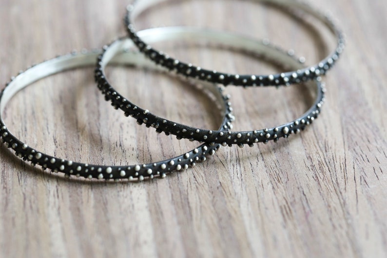 Bubble Sterling Silver Bracelet. Set Of Three