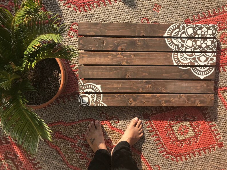 Wood Floor Mat Bath Mat and Rug Floor Mat Wood Bohemian Etsy