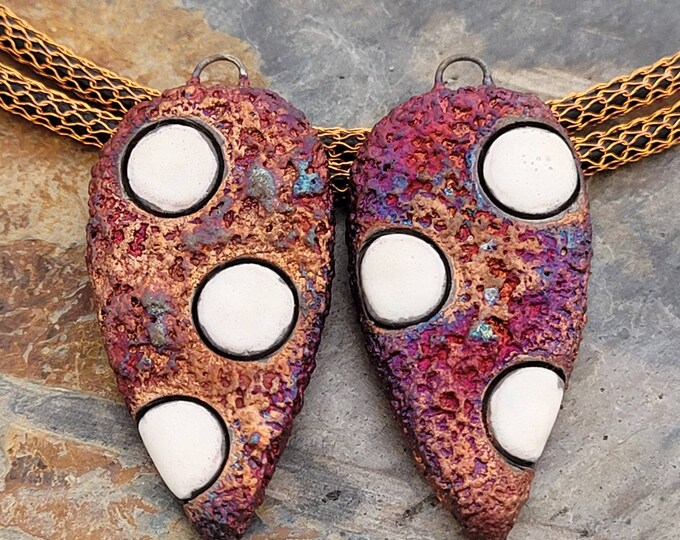 Pointed Polka Raku Bead Set!