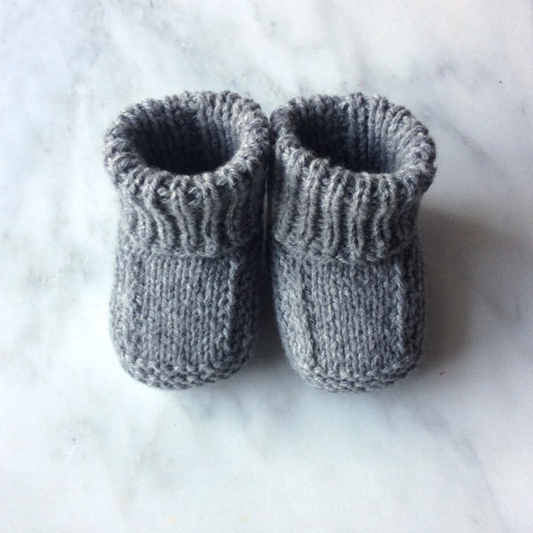 Cashmere booties, 0-6 months, warm hand knitted baby booties, cute baby boots