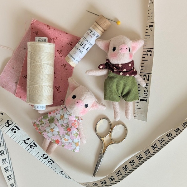 Little Piglet Sewing Pattern and Tutorial with outfits