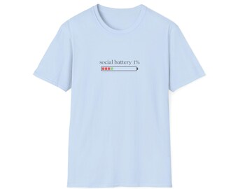 Social Battery Low T-Shirt | Introvert Humor Graphic Tee