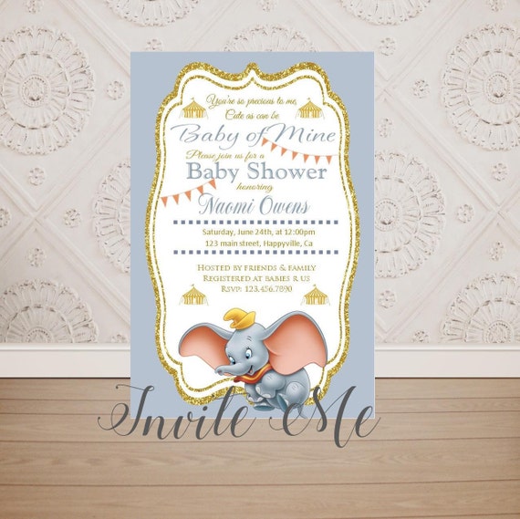 Dumbo Baby Shower Invitation Invitationbaby Image 0