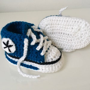 Baby shoes Crocheted Blue Sneakers