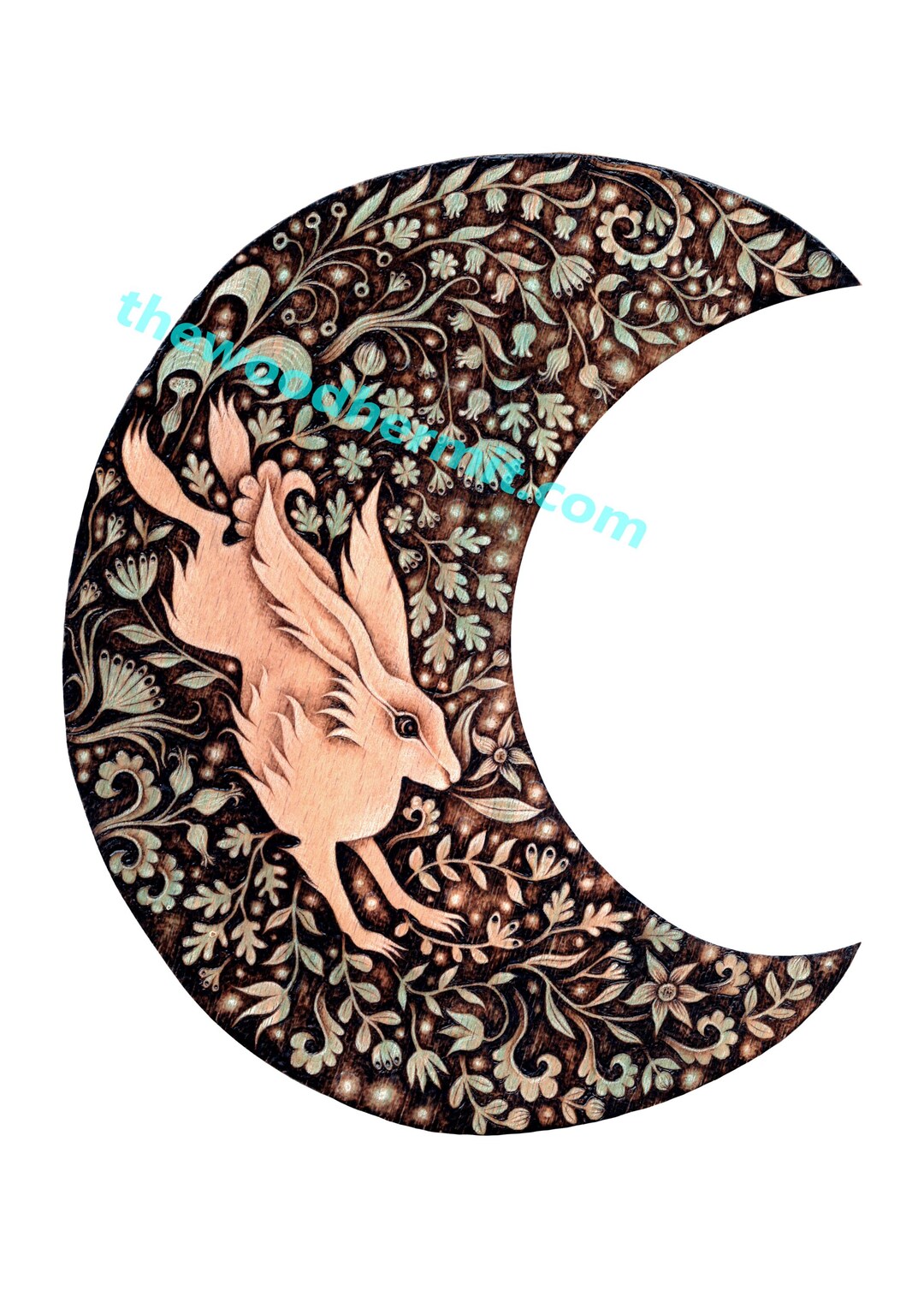 Hare Moon Art Print of Original Pyrography (DIGITAL DOWNLOAD) - Etsy UK