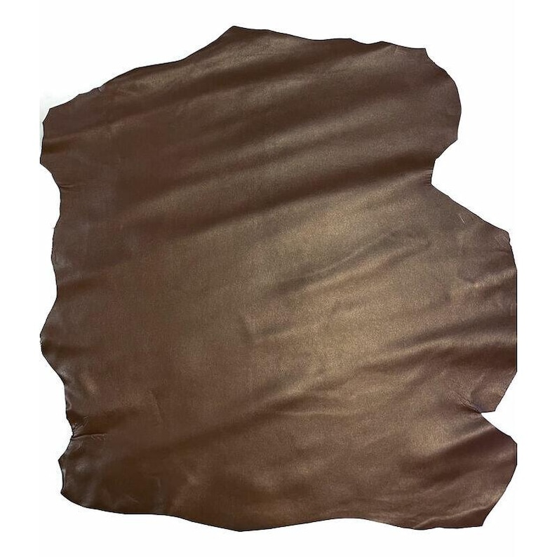 Brown Leather // Real Animal Leather // Shiny Sewing Material // 4.5 - 6 sqft // 0.44 - 0.61 m2 // Potting Soil, 1163, 0.9mm/2.25oz image 9