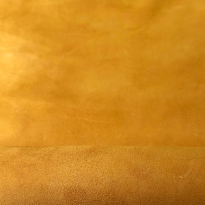 Soft Yellow Ochre Suede Lambskin 3 - 4 sqft // 0.26 - 0.46 m2 Thick Velour Material 0.9-1mm//2.25-2.5oz YELLOW OCHRE 1586