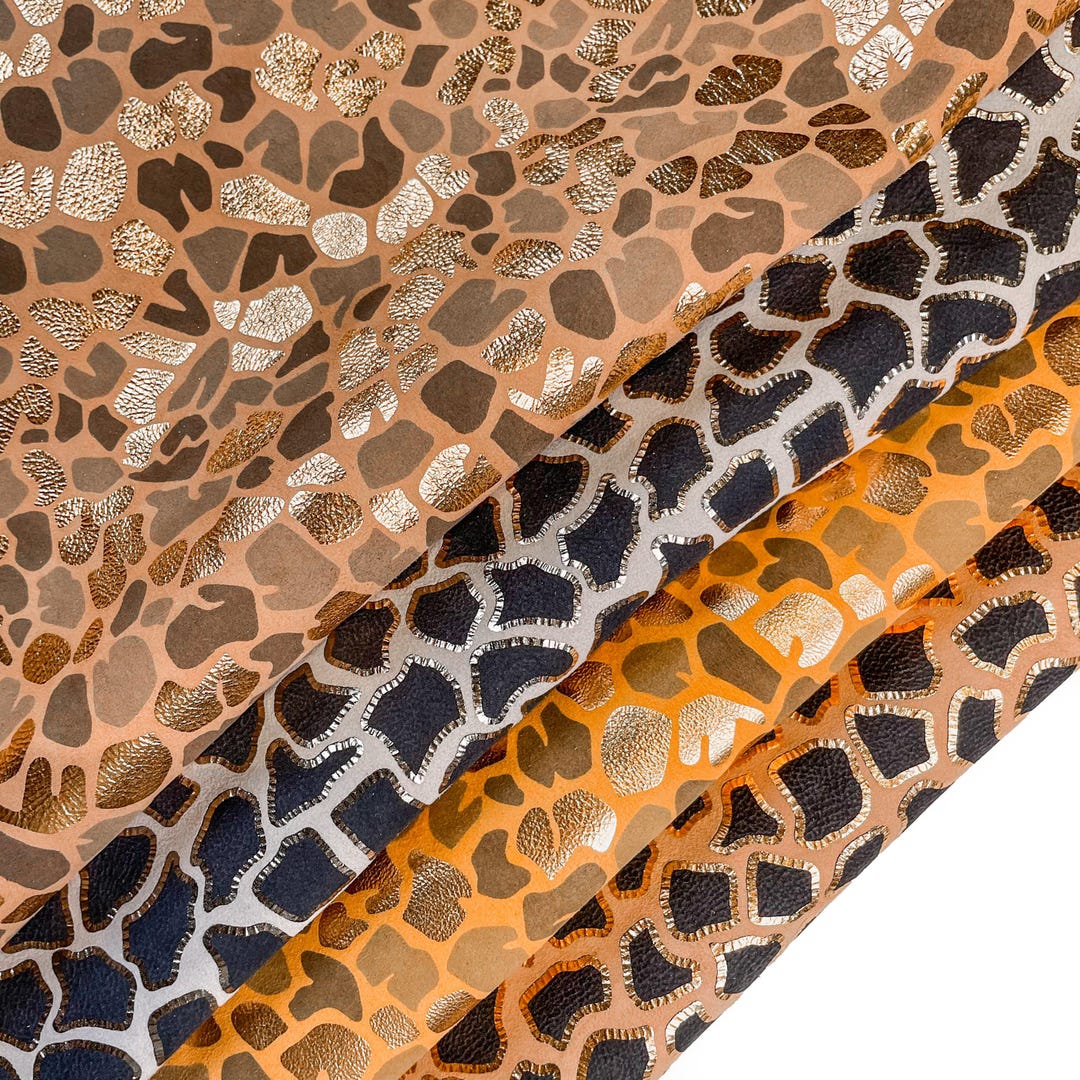 Leopard Trim Soft Various Colors Leopard Print Leather//suede Fabric for Sewing ...