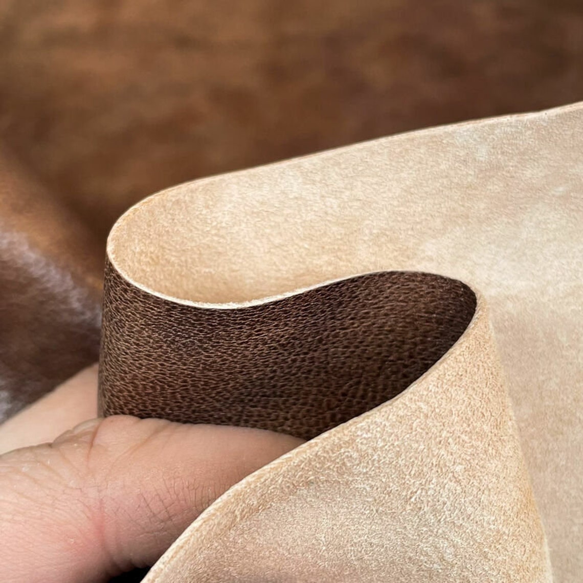 Vintage Brown Leather // Real Animal Leather For Sewing // 6 Etsy