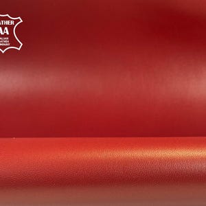 Dark RED Leather Material Pieces Genuine Sheepskin Hides 3 - 5 sqft // 0.28 - 0.5 m2 Thick Italian Leather 0.9mm/2.25oz RED PEAR 223 image 1