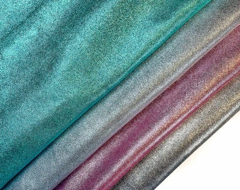 Shiny GLITTER Leather// Genuine Lambskin Pieces // Sheepskin With Sparkles// 2 - 4 sqft// FIREWORK SPARKLES, 1382, 0.7 - 1.0 mm