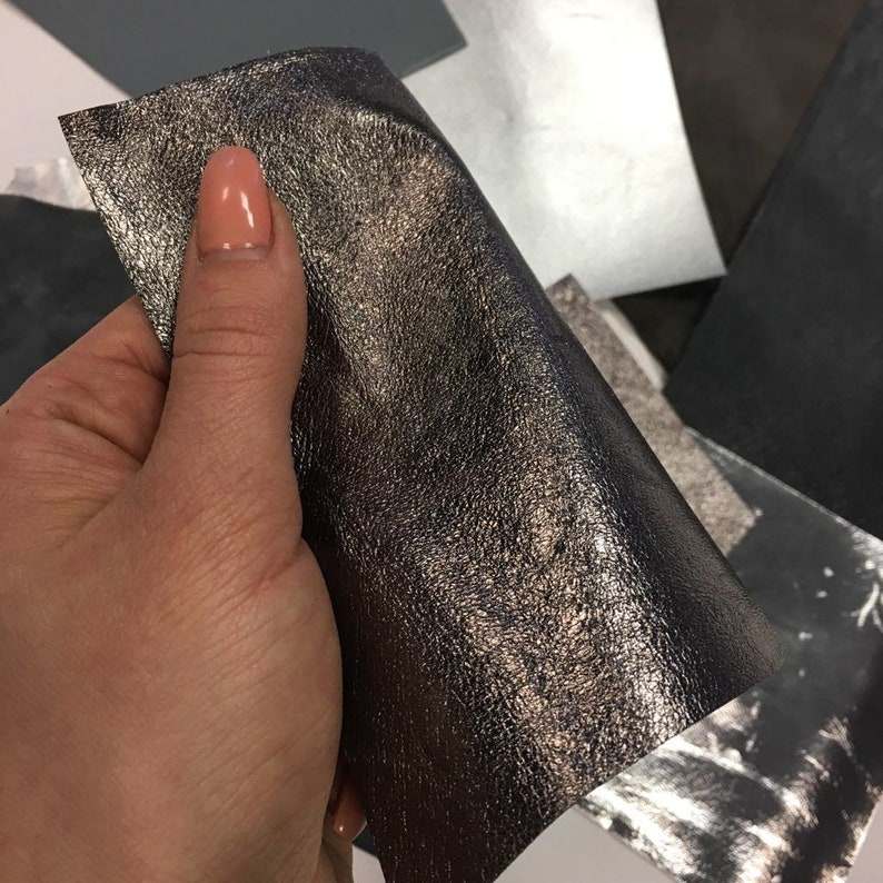 GRAY Leather SCRAP MIX Small grey Real Sheep Hide Remnants Silver Leather Pieces Real leather off cuts Gray suede napa Silver pieces