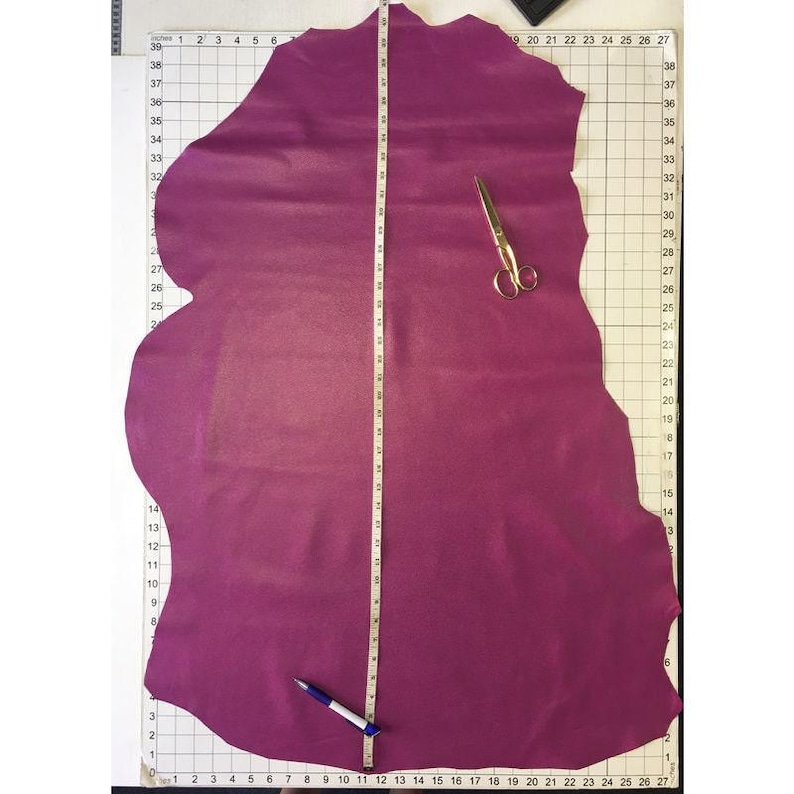 Purple Pebbled Leather Hides //Genuine Violet Sheep skins //Textured Dark Pink Lambskin Leather pieces// PURPLE WINE 823, 0.8mm/ 2.oz image 10