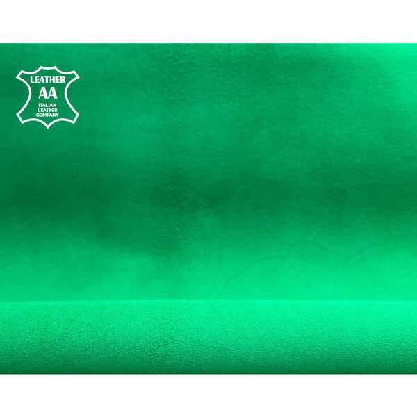 Cuero de gamuza verde jugoso de moda // 4,5 - 5,5 pies cuadrados // 0,45 - 0,45 m2 // Material de terciopelo suave para coser // JELLY BEAN, 1207, 0,8 mm / 2 oz