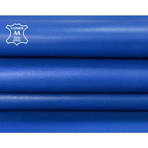 Couro de cordeiro genuíno AZUL brilhante, peças para costura de 0,36 a 0,66 m² (4 a 6 pés quadrados). Peles de couro azul para costura, AZUL IMPERIAL, 12 peças, 0,9 mm (2,25 oz).