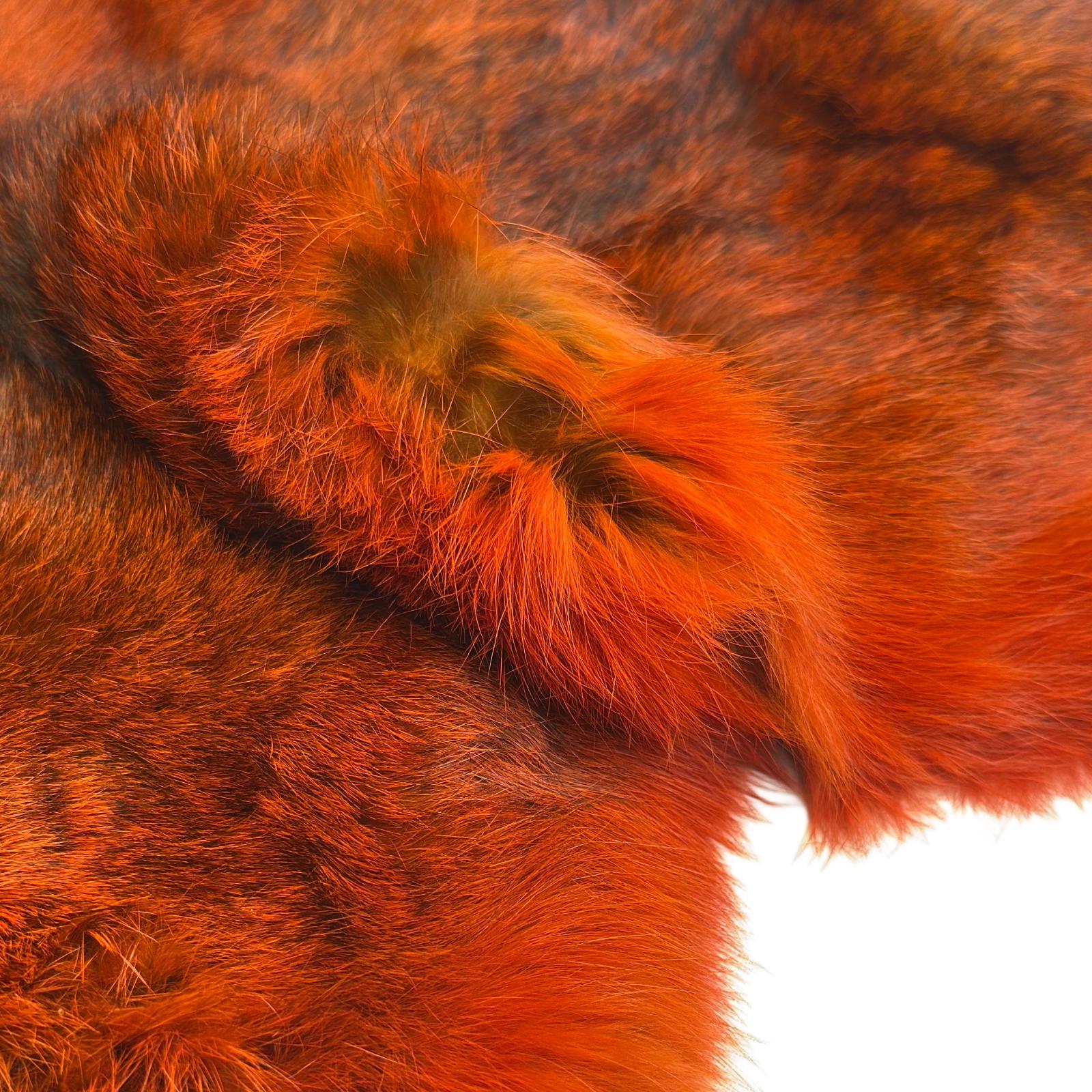Natural Red-brown Rabbit Fur Hide 35x25 Cm // 14x10 in Genuine
