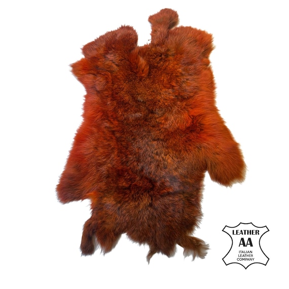 SUNSEA Rabbit Fur 尻皮 Natural Red-brown Rabbit Fur Hide 35x25 Cm // 14x10 in Genuine