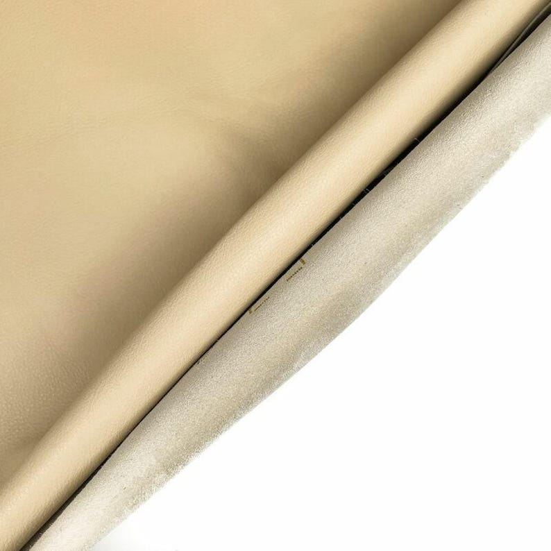 Beige Thin Real Leather Hides Aniline Leather The Most Natural Fabric Highest Quality Grade PISTACHIO SHEL 1118 / 0.5 mm/ 1.25 oz image 4
