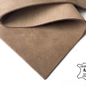 Hoes van echt leer beige suède 6 x 6 / 8 x 10 / 12 x 12 / 12 x 18 / 18 x 24 natuurlijk echt glad plooibaar lamsleer stukken LICHT TAUPE 824, 2oz/0,8 mm
