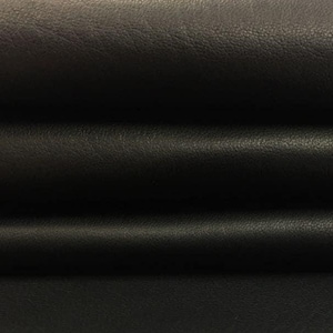 Black Lambskin Leather 5, 6, 7 sqft (0.56-0.76m2) Natural Sewing Animal Hides Italian Quality Leather For Crafts 0.5mm/1.25oz JET BLACK 516 image 1