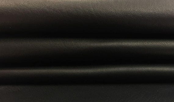Black Lambskin Leather 5, 6, 7 sqft (0.56-0.76m2)  Natural Sewing Animal Hides Italian Quality Leather For Crafts 0.5mm/1.25oz JET BLACK 516