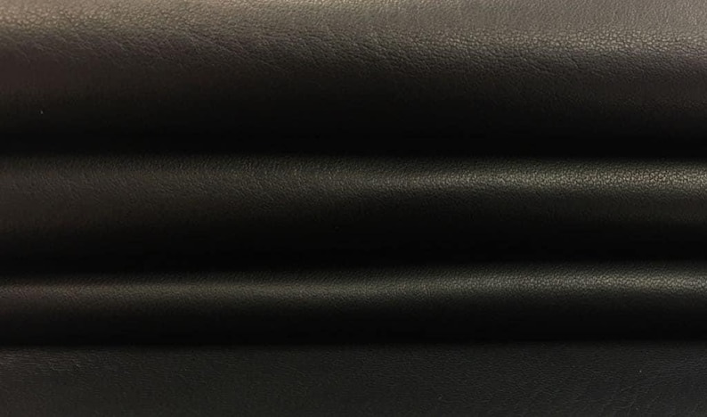 Black Lambskin Leather 5, 6, 7 sqft (0.56-0.76m2) Natural Sewing Animal Hides Italian Quality Leather For Crafts 0.5mm/1.25oz JET BLACK 516 image 1