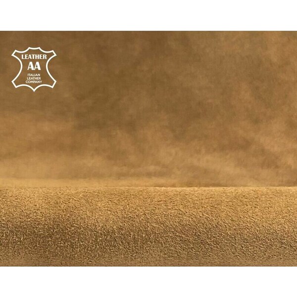 Soft Brown Suede Leather // 4 - 5 sqft // Perfect For Sewing Clothes // Both Sides Usable // Regains It's Shape // BURRO, 1386, 0.7mm/1.75oz