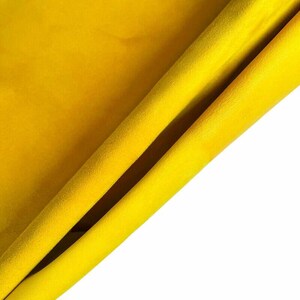 Bright Yellow Suede Leather // 4 sqft // Soft Velour Material For Sewing // Lemon Curry, 1171, 0.9mm/2.25oz image 8