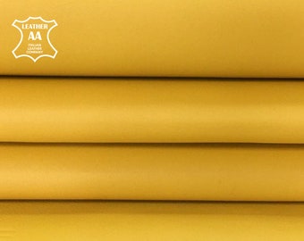 Yellow Lambskin Leather 5, 6, 7 sqft Real Animal Leather 2.5oz//1mm NUGGET GOLD 459