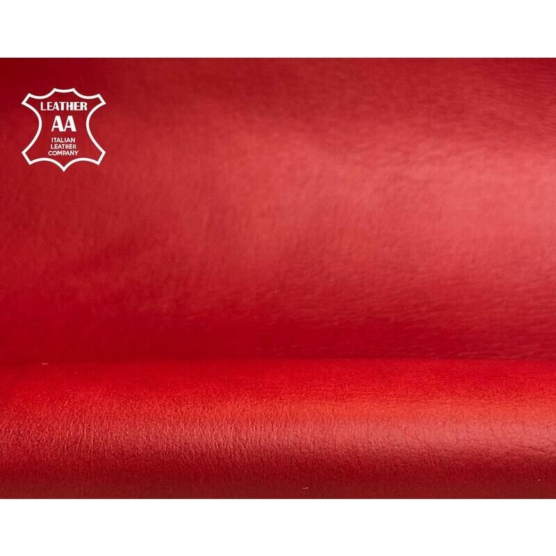 Real Bright Red Leather Material: Genuine True Red Lambskin Leather Sheet for Crafting, Sewing and Personalized Leather Projects (True Red, 8x10In/