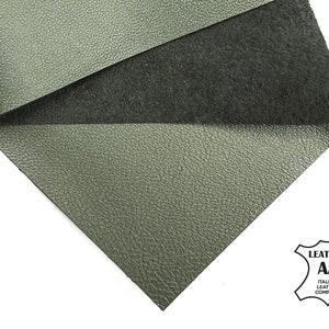 Duck GREEN Natural Leather Sheet // Leather Sheet In Maten 6x6 / 8x10 / 12x12 / 12x18// Smokey Green Leather // DUCK GREEN 724, 0.6mm/1.5 oz