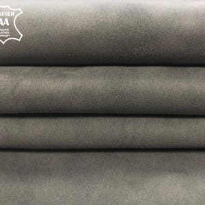 GRIGIO vera pelle scamosciata pelle di agnello italiana scamosciata pelle scamosciata di pecora naturale grigio chiaro tessuto in vera pelle per artigianato, fodera TRADEWINDS 278 0,6 mm
