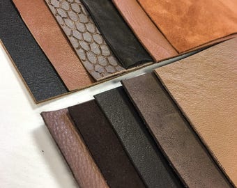 Brown Leather Scraps – Pre-Cut 5x5 Inch Sheets for Crafts | Genuine Lambskin | 4/8 Pack