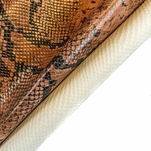 Brown Snake Print Leather //genuine Lambskin Leather Hides //textured ...