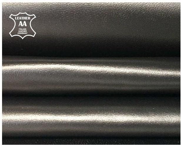 Silver Leather Fabric Shiny Metallic Skin Real Leather 