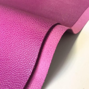 Purple Pebbled Leather Hides //Genuine Violet Sheep skins //Textured Dark Pink Lambskin Leather pieces// PURPLE WINE 823, 0.8mm/ 2.oz image 4