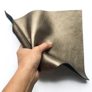 BRASS Metallic Leather Sheets 6x6/8x10/12x12/18x24 inch Genuine Metal leather scraps for craft 2.5oz/1.0mm Dark Gold Leather Piece BRASS 650 image 7