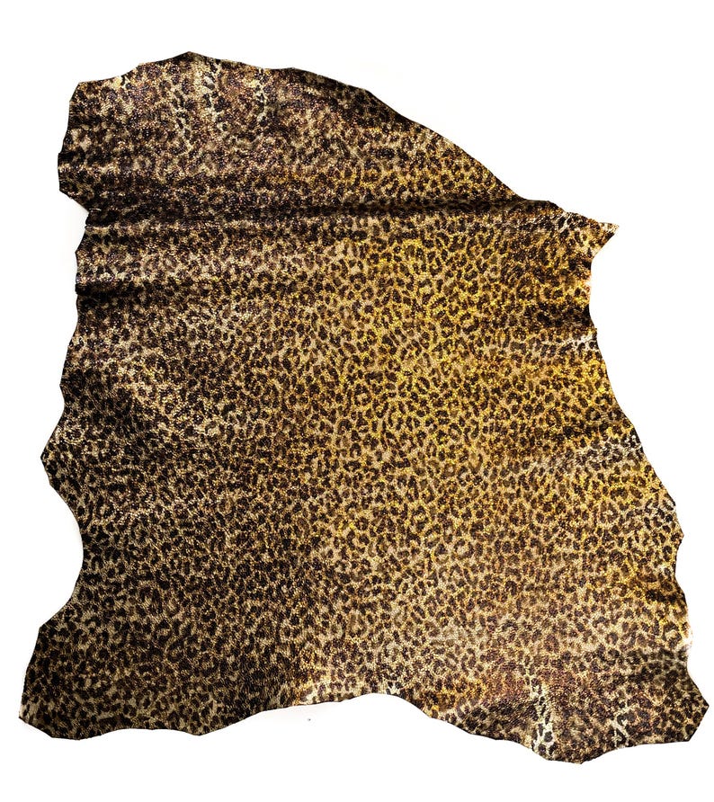 Textured Leopard Print Leather Hides// Genuine Lambskin Leather Hides //Choose Your Color //CRUNCHY LEOPARD MIX 1.0 mm / 2.5 oz image 8