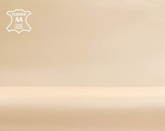 CREAM White Leather fabric //Beige lambskin leather hides//Real leather material for sewing // SHIFTING SAND 146, 0.9mm/2.25oz