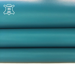 Turquoise Lambskin Leather Hides 4, 5, 6 sqft REAL Italian Animal Pieces 1.5–2 oz // 0.7 mm AQUARELLE 835